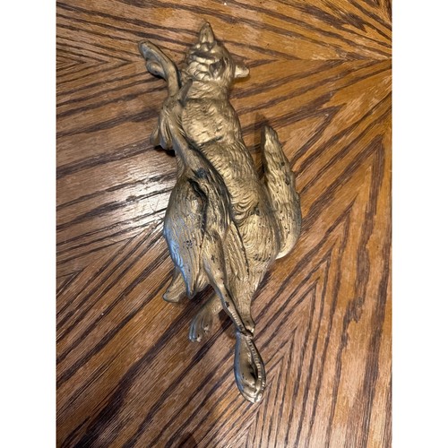 Vintage brass metal fox - fox, and